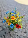 Blumenstrauss mit Wiesenblumen orange/gelb
